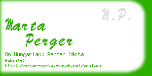 marta perger business card